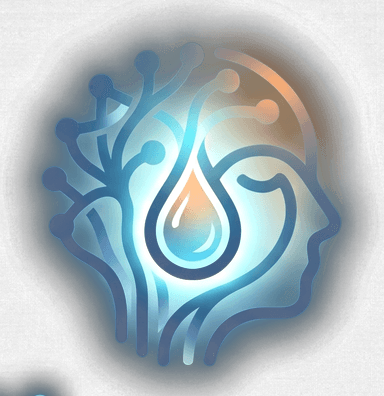 The AI Distillery mark — a mind condensed to a single drop